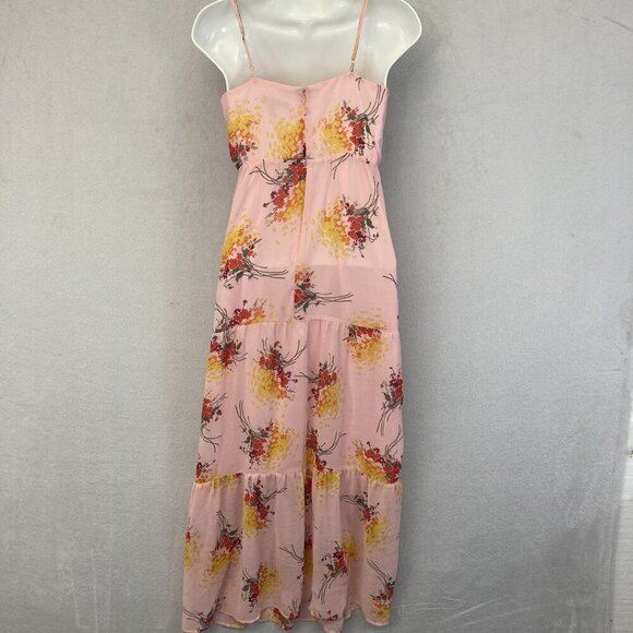 J Crew Mercantile Chiffon Maxi Dress Womens 00 Floral Summer Pink Sundress‎ - Picture 4 of 11
